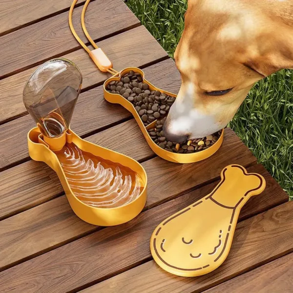 Sip & Snack On the Go! PetPal 2-in-1 travel water bottle and feeder